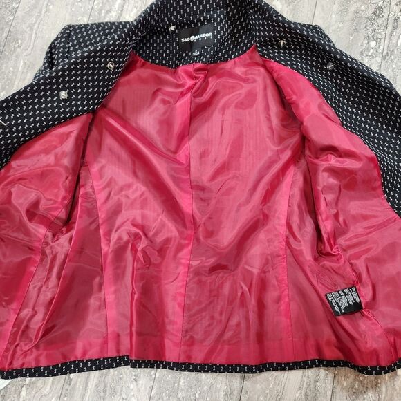 🇬🇪🔸️Vintage Sag Harbor Black Triple Button Suit Blazer Size 8 - Picture 3 of 12